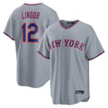 NY.Mets #12 Francisco Lindor Player Gray Road Home Game Ddoa Stitched Jerseys