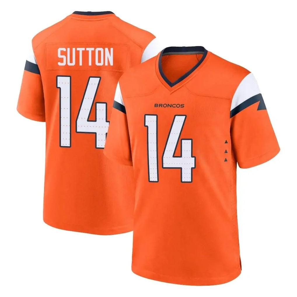 D.Broncos #14 Courtland Sutton Player Orange Home Game Ddoa Stitched Jerseys