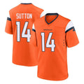 D.Broncos #14 Courtland Sutton Player Orange Home Game Ddoa Stitched Jerseys