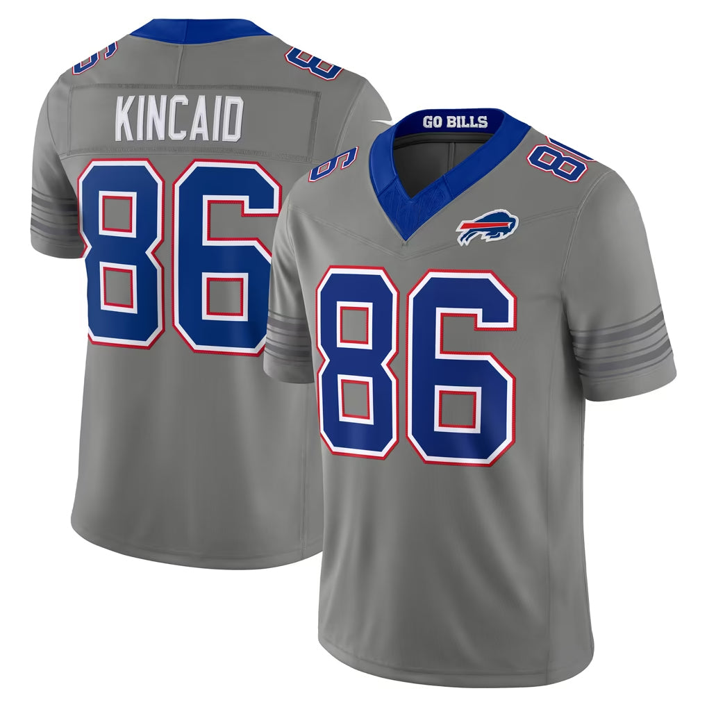 B.Bills #86 Dalton Kincaid Player Gray Limited Nickel City Home Game Ddoa Stitched Jerseys