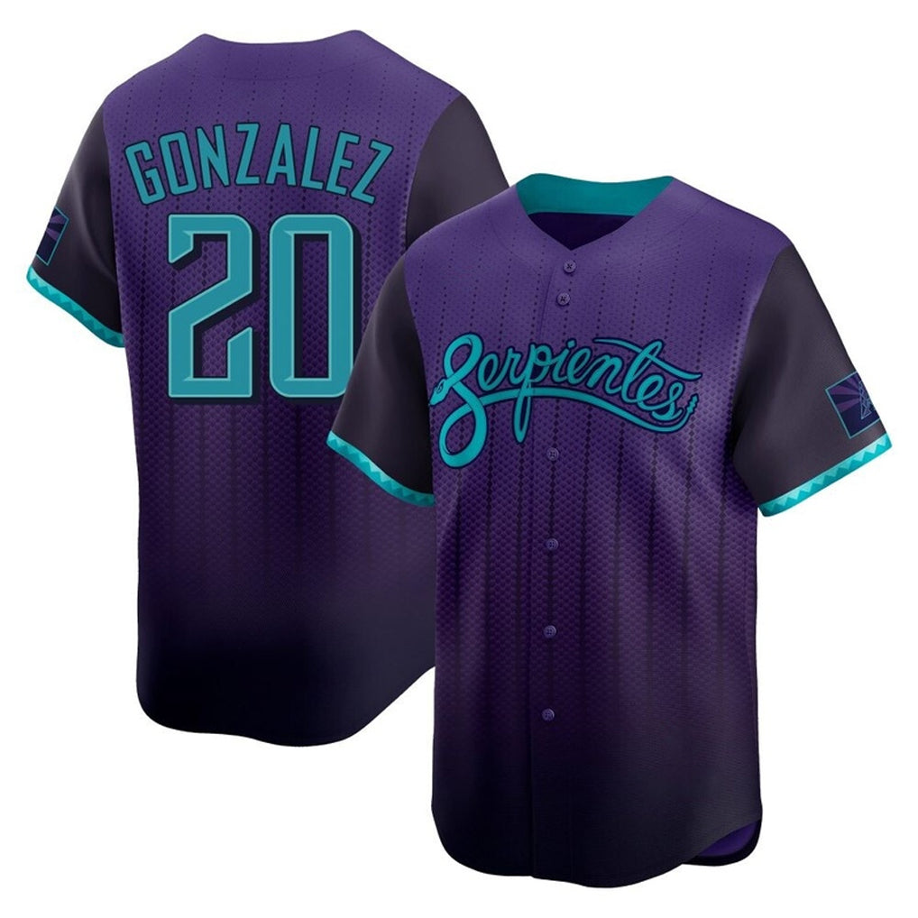 A.Diamondbacks #20 Luis Gonzalez Player Purple City Connect Limited Home Game Ddoa Stitched Jerseys