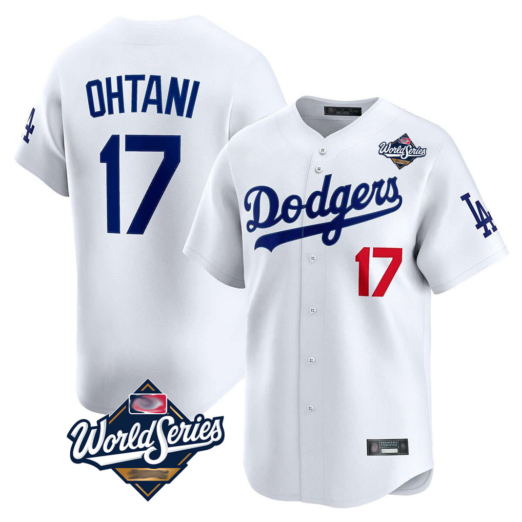 LA.Dodgers #17 Shohei Ohtani Player White World Series Limited Home Ddoa Stitched Jerseys