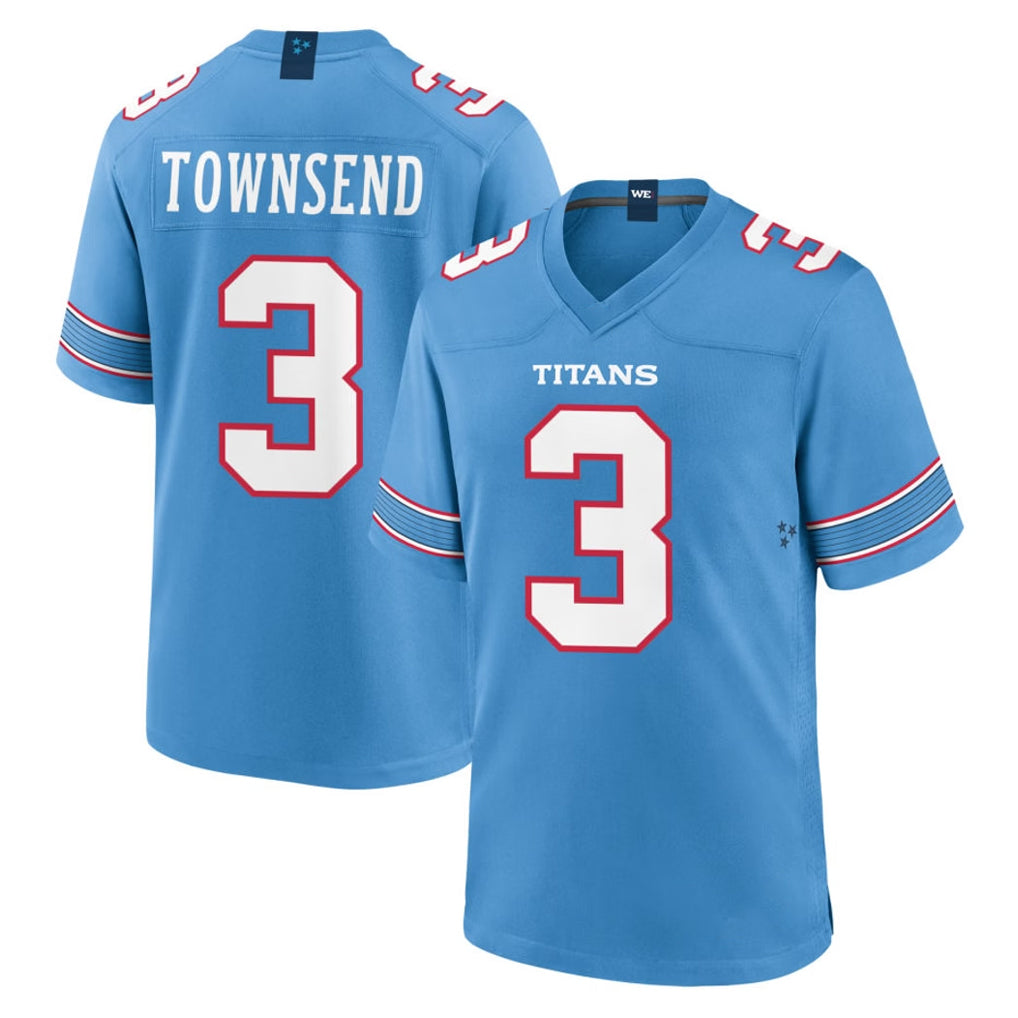 T.Titans #3 Tommy Townsend Player Light Blue 2026 Game Home Ddoa Stitched Jerseys