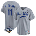 LA.Dodgers #11 Roki Sasaki Player Gray World Series Game Limited Home Ddoa Stitched Jerseys