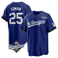 LA.Dodgers #25 Tommy Edman Player Royal World Series City Connect Home Game Ddoa Stitched Jerseys