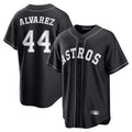 H.Astros #44 Yordan Alvarez Player Black Home Game Ddoa Stitched Jerseys