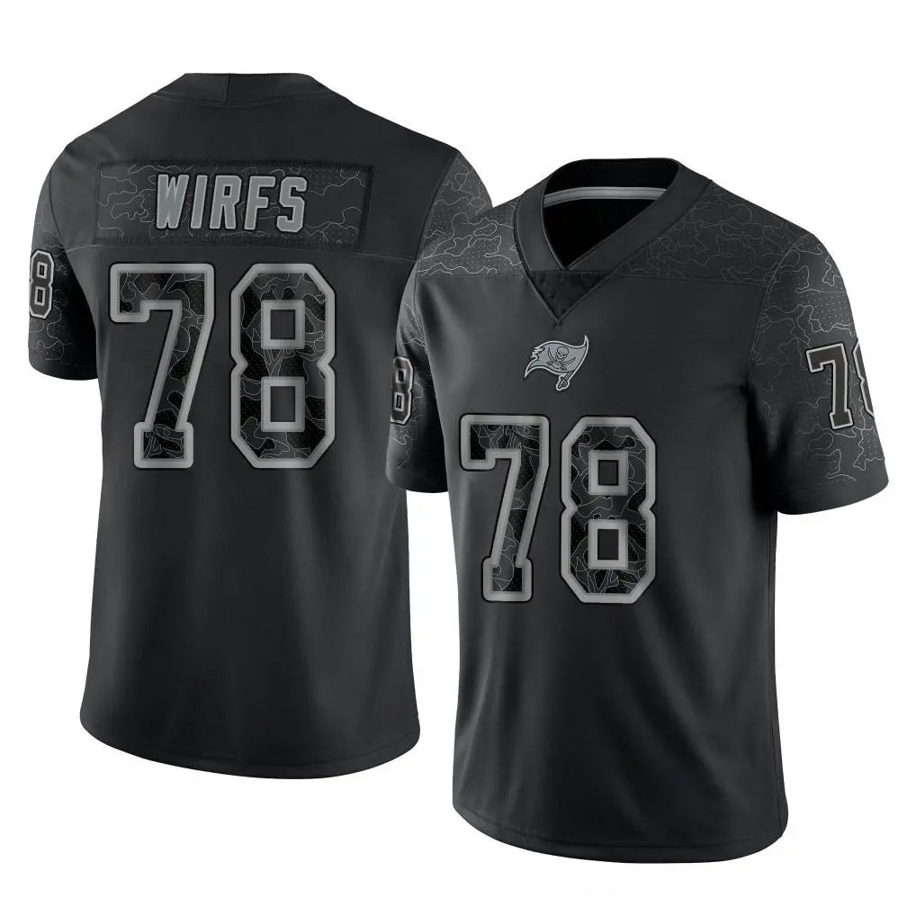 TB.Buccaneers #78 Tristan Wirfs Player Black Reflective Limited Home Game Ddoa Stitched Jerseys
