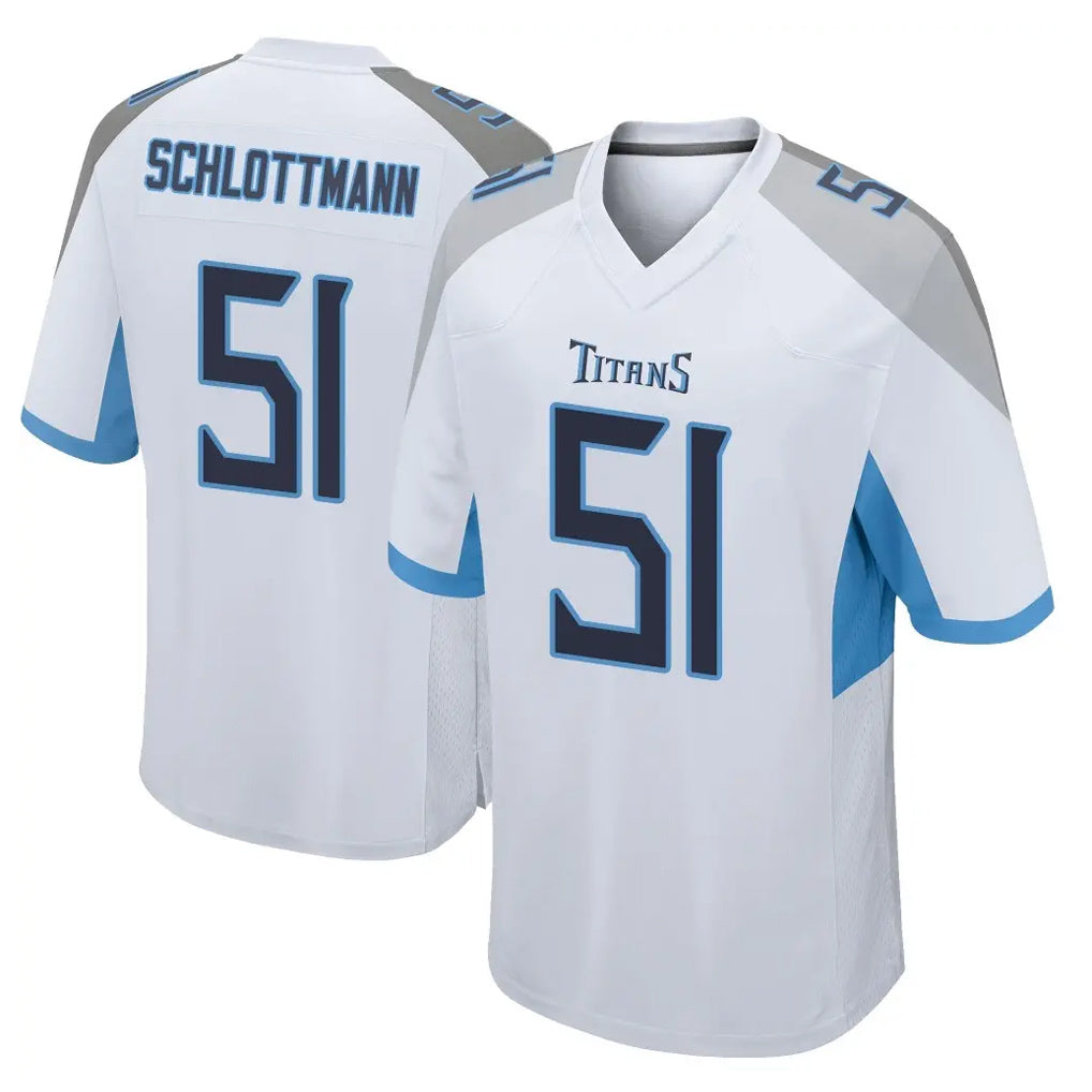 T.Titans #51 Austin Schlottmann Player White Home Game Ddoa Stitched Jerseys