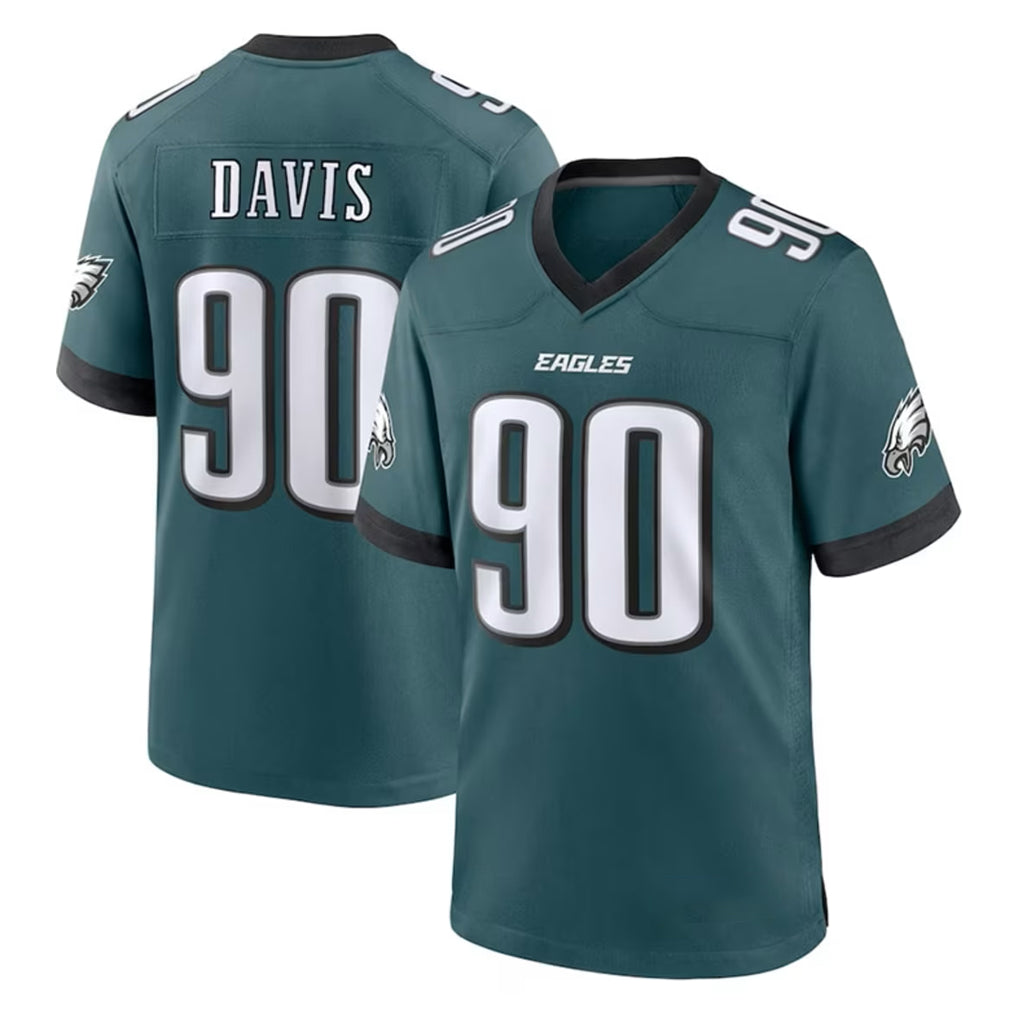 P.Eagles #90 Jordan Davis Player Green Home Game Ddoa Stitched Jerseys