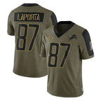 D.Lions #87 Sam LaPorta Player Olive Salute To Service Limited Game Ddoa Stitched Jerseys