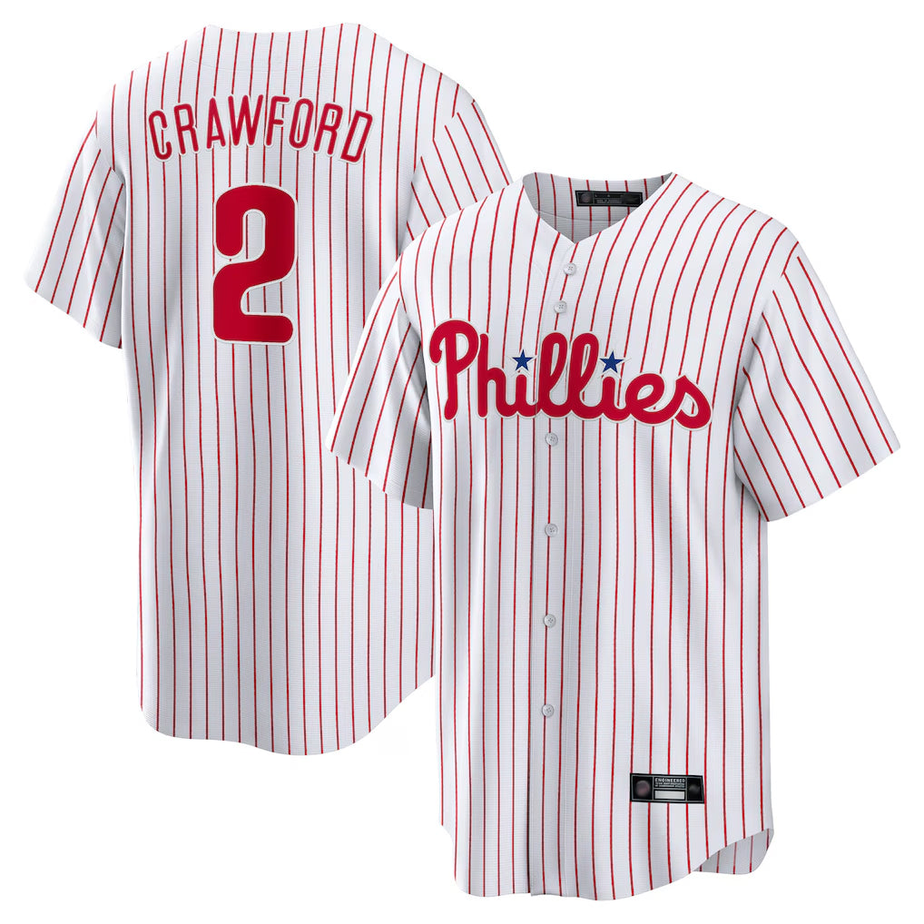 P.Phillies #2 Justin Crawford Player White Home Game Ddoa Stitched Jerseys
