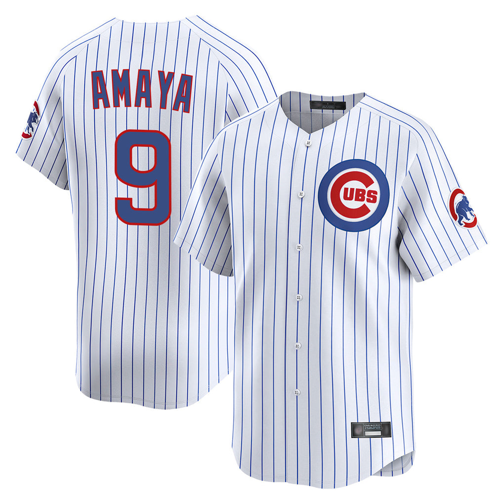 C.Cubs #9 Miguel Amaya Player White Limited Home Game Ddoa Stitched Jerseys
