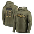 D.Broncos #15 Nik Bonitto Player Olive Salute to Service Pullover Hoodies Home Game Ddoa Stitched Jerseys