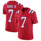 NE.Patriots #7 Carlton Davis III Player Red Limited Vapor F.U.S.E. Home Game Ddoa Stitched Jerseys