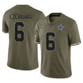 D.Cowboys #6 Donovan Ezeiruaku Player Olive Salute to Service Limited Game Ddoa Stitched Jerseys