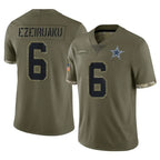 D.Cowboys #6 Donovan Ezeiruaku Player Olive Salute to Service Limited Game Ddoa Stitched Jerseys