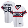 C.White Sox #58 Seranthony Dom¨ªnguez Player White T-shirt Home Game Ddoa Stitched Jerseys
