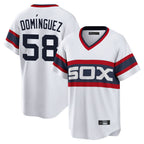 C.White Sox #58 Seranthony Dom¨ªnguez Player White T-shirt Home Game Ddoa Stitched Jerseys
