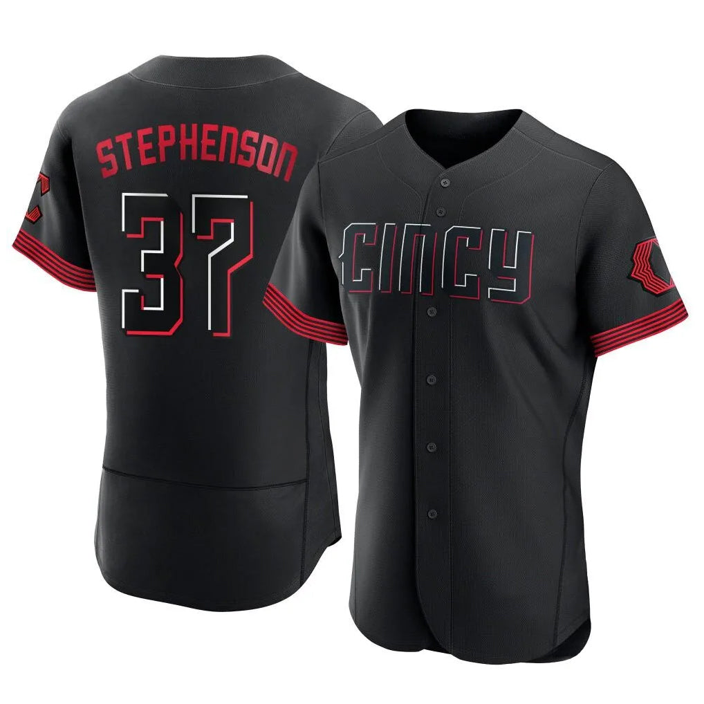 C.Reds #37 Tyler Stephenson Player Black City Connect Limited Elite Home Ddoa Stitched Jerseys