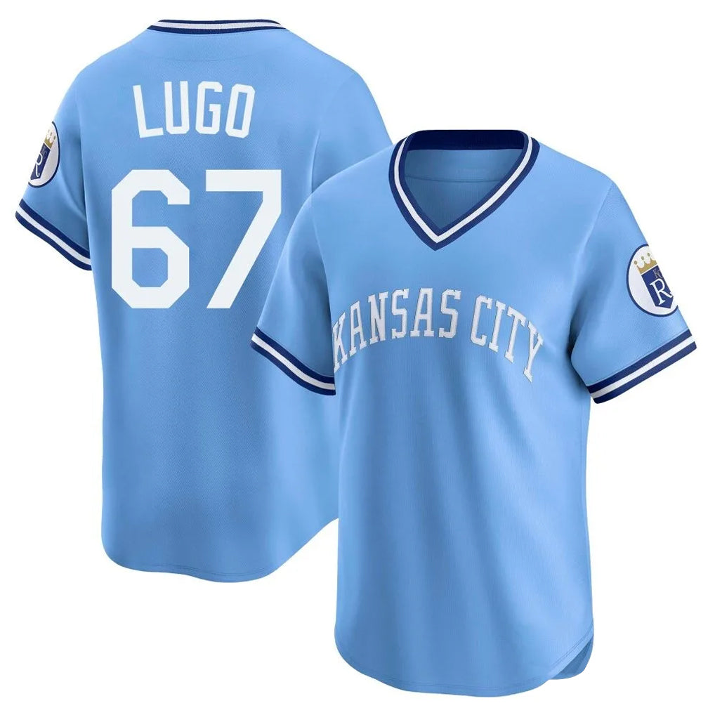 KC.Royals #67 Seth Lugo Player Light Blue Limited Throwback Cooperstown Collection T-shirt Ddoa Stitched Jerseys