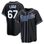 KC.Royals #67 Seth Lugo Player Black Carbon Fashion Home Game Ddoa Stitched Jerseys