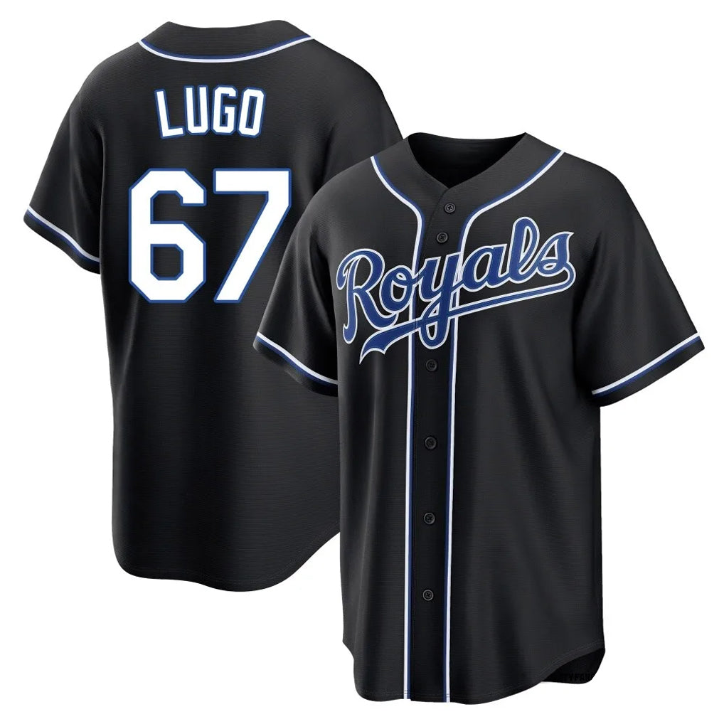 KC.Royals #67 Seth Lugo Player Black Carbon Fashion Home Game Ddoa Stitched Jerseys