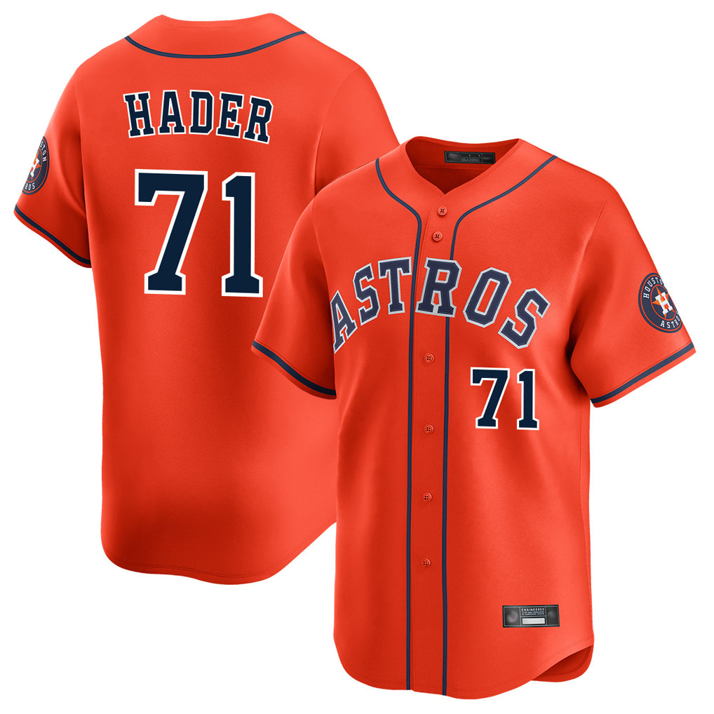 H.Astros #71 Josh Hader Player Orange Home Limited Ddoa Stitched Jerseys