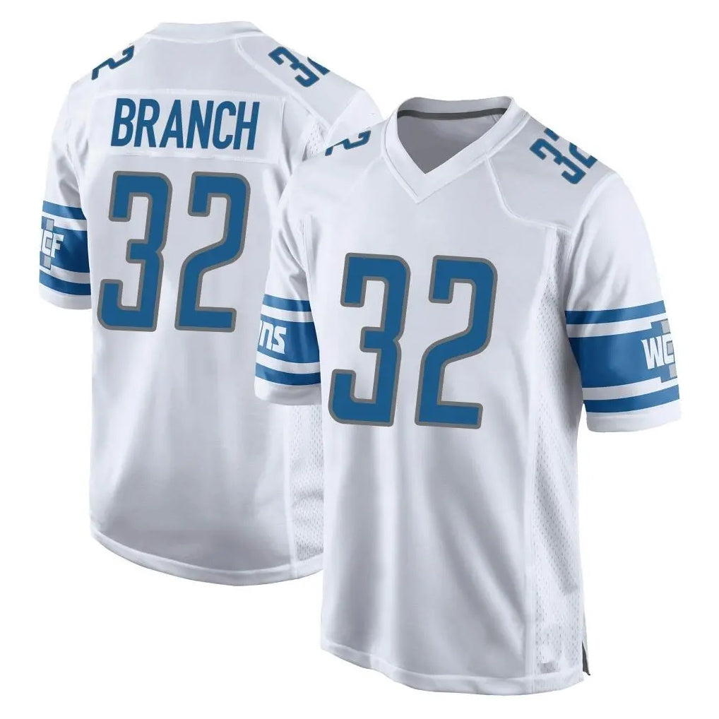 D.Lions #32 Brian Branch Player White Home Game Ddoa Stitched Jerseys