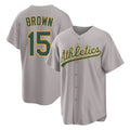 Athletics #15 Seth Brown Player Gray Home Game Ddoa Stitched Jerseys