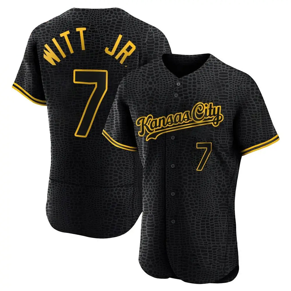 KC.Royals #7 Bobby Witt Jr. Player Black Snake Skin City Limited Elite Ddoa Stitched Jerseys