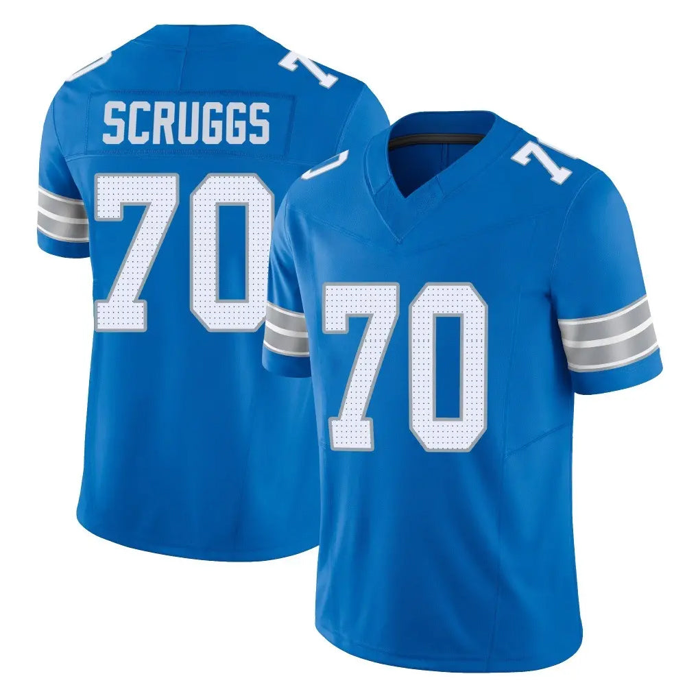 D.Lions #70 Juice Scruggs Player Blue Limited Vapor F.U.S.E. Alternate Home Game Ddoa Stitched Jerseys