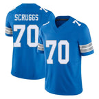 D.Lions #70 Juice Scruggs Player Blue Limited Vapor F.U.S.E. Alternate Home Game Ddoa Stitched Jerseys