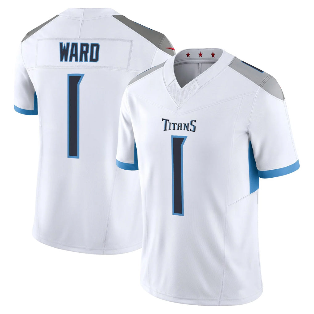 T.Titans #1 Cam Ward Player White 2025 Vapor Limited Home Game Ddoa Stitched Jerseys