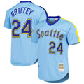 S.Mariners #24 Ken Griffey Jr Player Light Blue Mitchell & Ness Cooperstown Collection Game Ddoa Stitched Jerseys