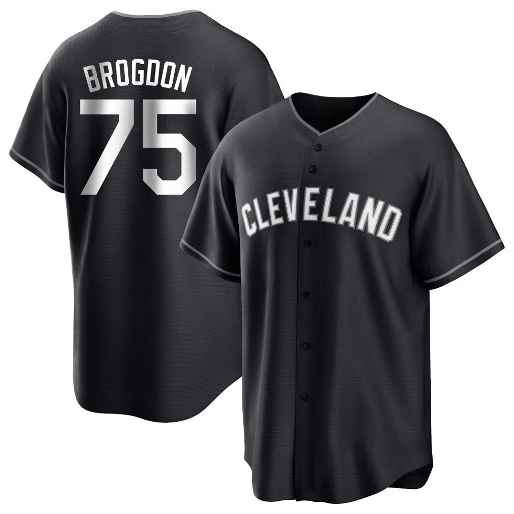 C.Guardians #75 Connor Brogdon Player Black Home Game Ddoa Stitched Jerseys