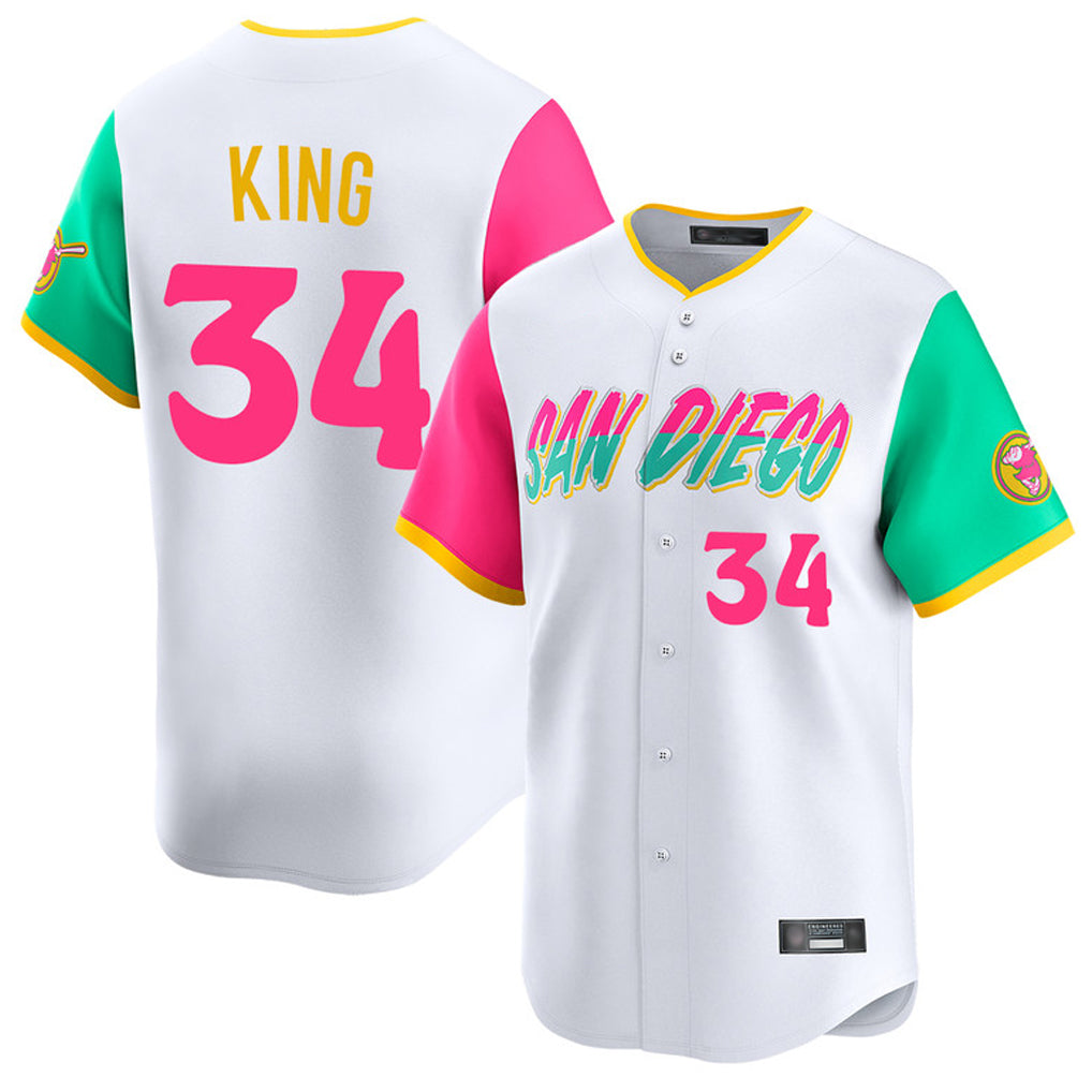 S.Diego Padres #34 Michael King Player White City Connect Home Limited Ddoa Stitched Jerseys