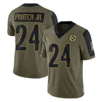 P.Steelers #24 Joey Porter Jr. Player Olive Salute To Service Limited Game Ddoa Stitched Jerseys