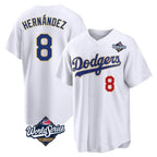 LA.Dodgers #8 Enrique Hern¨¢ndez Player Gold White World Series 2026 Collection Stadium Limited Ddoa Stitched Jerseys