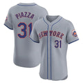 NY.Mets #31 Mike Piazza Player Gray Road Limited Elite Home Ddoa Stitched Jerseys