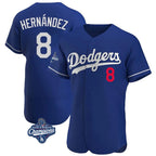 LA.Dodgers #8 Enrique Hern¨¢ndez Player Royal World Series Meet Limited Elite Home Ddoa Stitched Jerseys