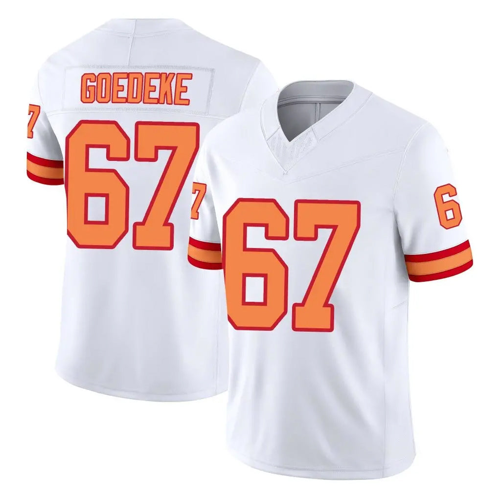 TB.Buccaneers #67 Luke Goedeke Player White Limited '76 Vapor F.U.S.E. Home Game Ddoa Stitched Jerseys