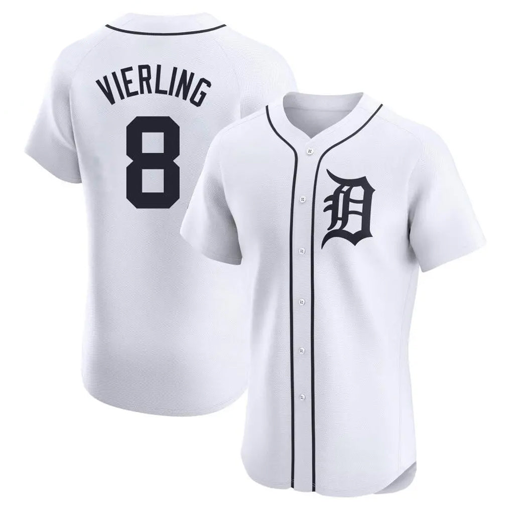 D.Tigers #8 Matt Vierling Player White Limited Elite Home Ddoa Stitched Jerseys