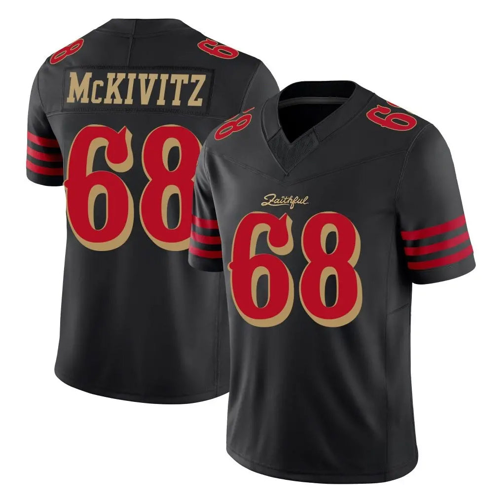 SF.49ers #68 Colton McKivitz Player Black Limited Rivalries Collection Home Game Ddoa Stitched Jerseys
