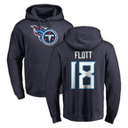 T.Titans #18 Cor'Dale Flott Player Navy Logo Pullover Hoodies Home Game Ddoa Stitched Jerseys