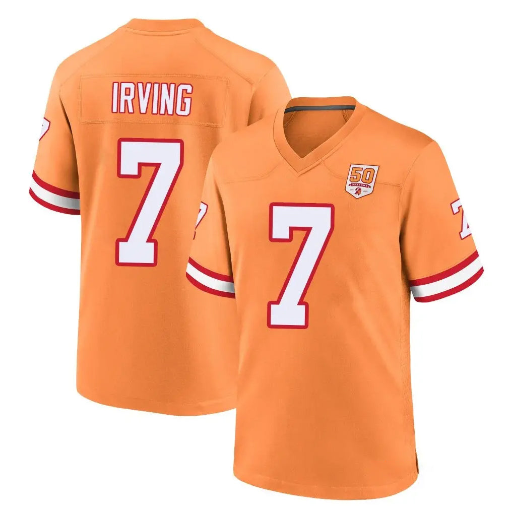 TB.Buccaneers #7 Bucky Irving Player Orange Throwback Home Game Ddoa Stitched Jerseys