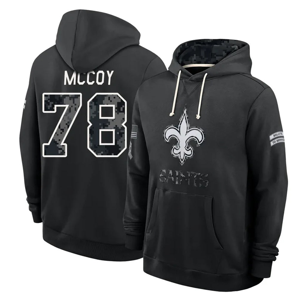 NO.Saints #78 Erik McCoy Player 2026 Black Logo Pullover Hoodies Limited Game Ddoa Stitched Jerseys