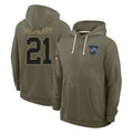 D.Lions #21 Roger McCreary Player Olive Salute to Service Pullover Hoodies Limited Ddoa Stitched Jerseys