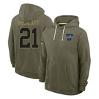 D.Lions #21 Roger McCreary Player Olive Salute to Service Pullover Hoodies Limited Ddoa Stitched Jerseys