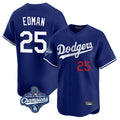 LA.Dodgers #25 Tommy Edman Player Royal World Series Meet Limited Home Ddoa Stitched Jerseys