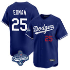 LA.Dodgers #25 Tommy Edman Player Royal World Series Meet Limited Home Ddoa Stitched Jerseys